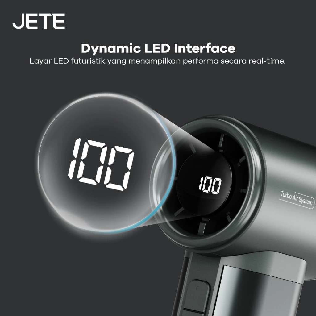Kipas Angin Portable JETE TF5 Portable Mini Turbo Fan Adjustable 4 Level 4000RPM Kipas Tangan USB Type C Rechargeacble Kipas Travel Handheld (RTL) - Gambar 4