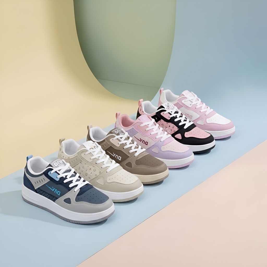 Sepatu DNY Sepatu Sneakers Hitam Putih Back To SchoolWanita Sepatu Cewek Terbaru Snekers Cewek Kekinian SP-367D - Gambar 3