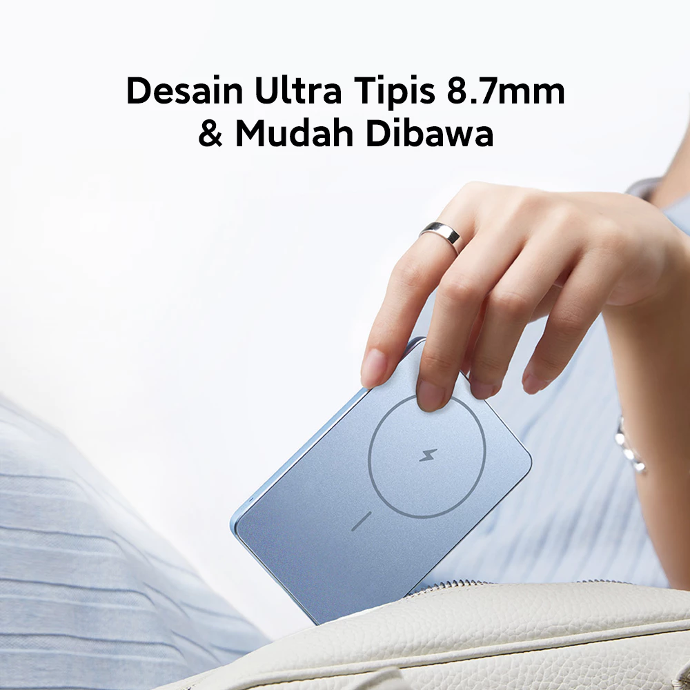 Xiaomi Super Slim Magnetic Power Bank 5000mAh / Desain Ultra Tipis 8.7mm & Mudah Dibawa / Baterai Li-Co Berkualitas Tinggi / Material Bodi Aluminium Premium / Sertifikasi 3C Aman untuk Perjalanan / Powerbank [Xiaomi Official Store] - Gambar 2