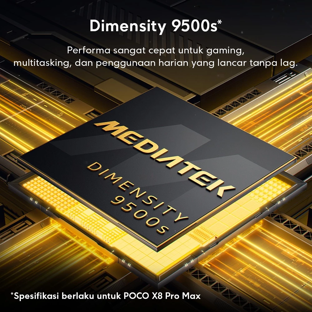 POCO X8 Pro Series / POCO X8 Pro Max (12GB/512GB) (12GB+256GB) / POCO X8 Pro (12GB+512GB) (8GB+512GB) (8GB+256GB) / Dimensity 9500s / 8500mAh (typ) battery dengan 100W HyperCharge / HP Gaming [Xiaomi Official Store] - Gambar 2