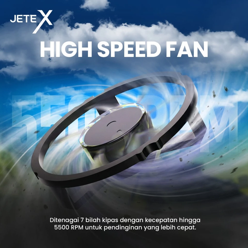 Pendingin HP JETE PX1 Magnetic dan Klip Cooling Peltier Gamepad Gaming Kipas Game Silent Anti Panas RGB Portable Radiator Fan Cooler with digital display - Gambar 3