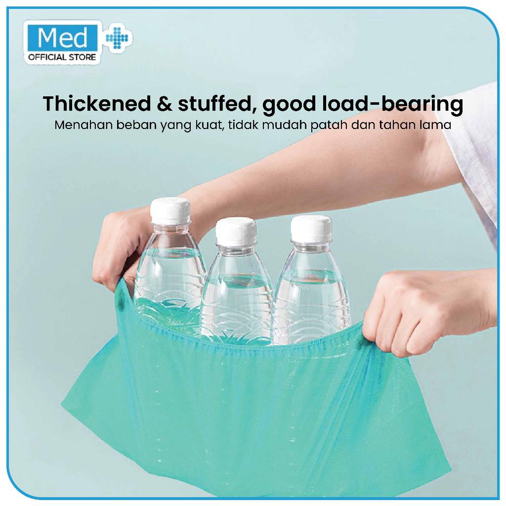 Med+ Sarung Sepatu Plastik Sepasang Sekali Pakai / Sarung Sepatu Medis / Laboratory Shoe Cover - Gambar 4