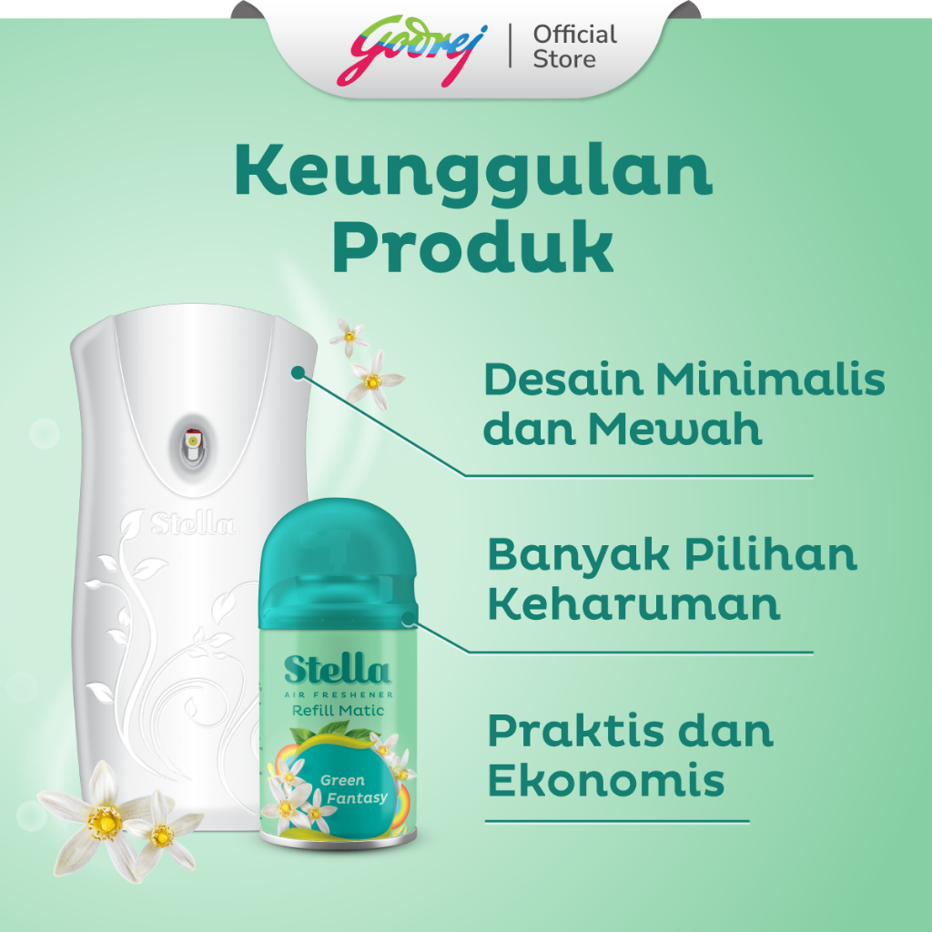 Stella Matic Box Set Green Fantasy - Pengharum Pewangi Ruangan Otomatis - Gambar 2