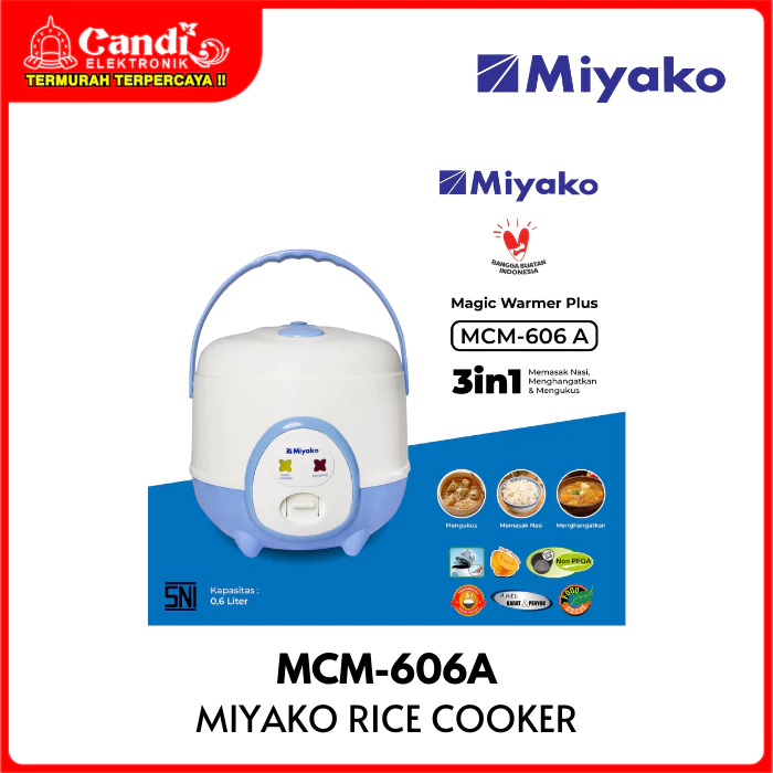 [Khusus Instan Wilayah Solo] MIYAKO Rice Cooker 0.6 Liter MCM-606A-INSTAN - Gambar 2
