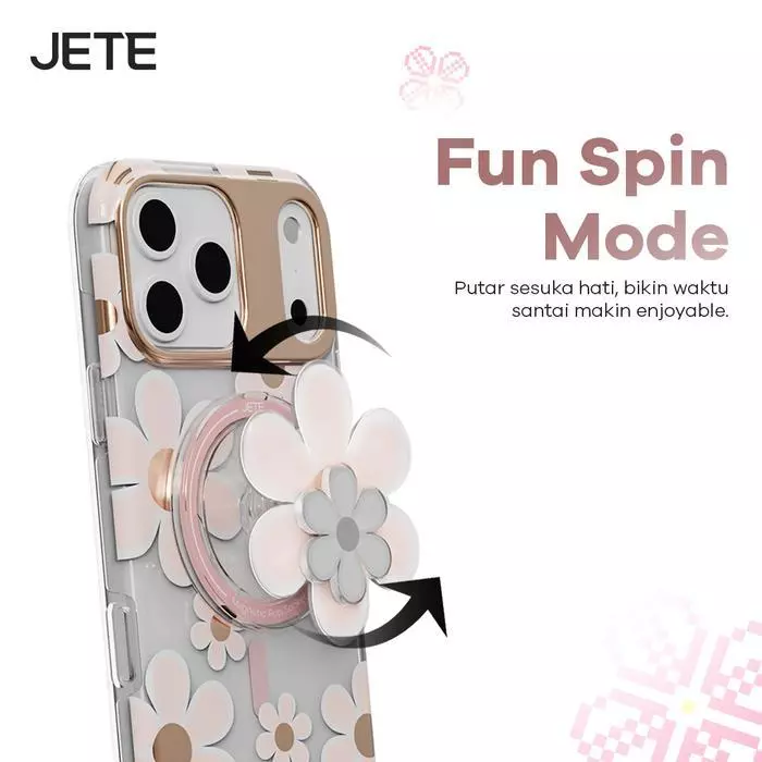 Griptok JETE Socket Pop Flower Blossom Magnetic Socket Handphone Universal Ring HP Stand Holder 60° Phone Grip Holder Iring Stand For Android For iPhone X XR 11 12 14 15 16 17 - Gambar 2