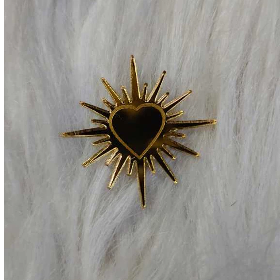 Bahan Dekorasi Mahar Logo Setia Hati / Hati Bersinar PSHT / Aksesoris Mahar Setia Hati / SH Akrilik Mirror Gold READY STOK - Gambar 2