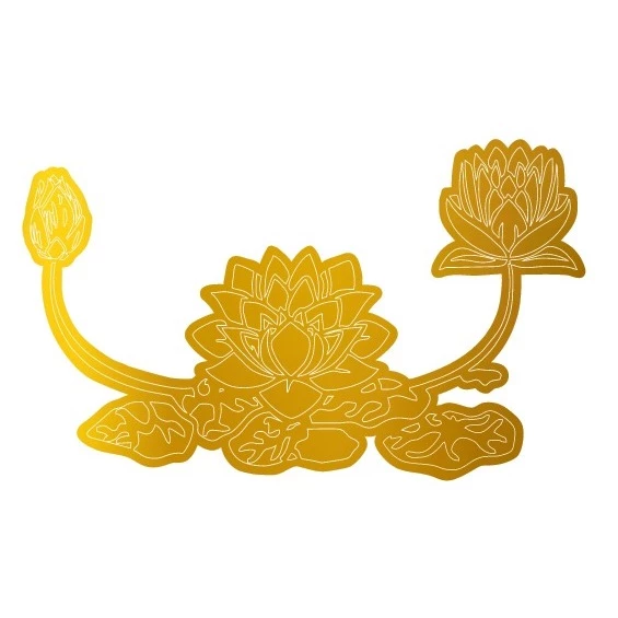 Teratai Logo PSHT Akrilik mirror gold / Dekorasi Mahar Akrilik / Tambahan Tetes Air - Gambar 2