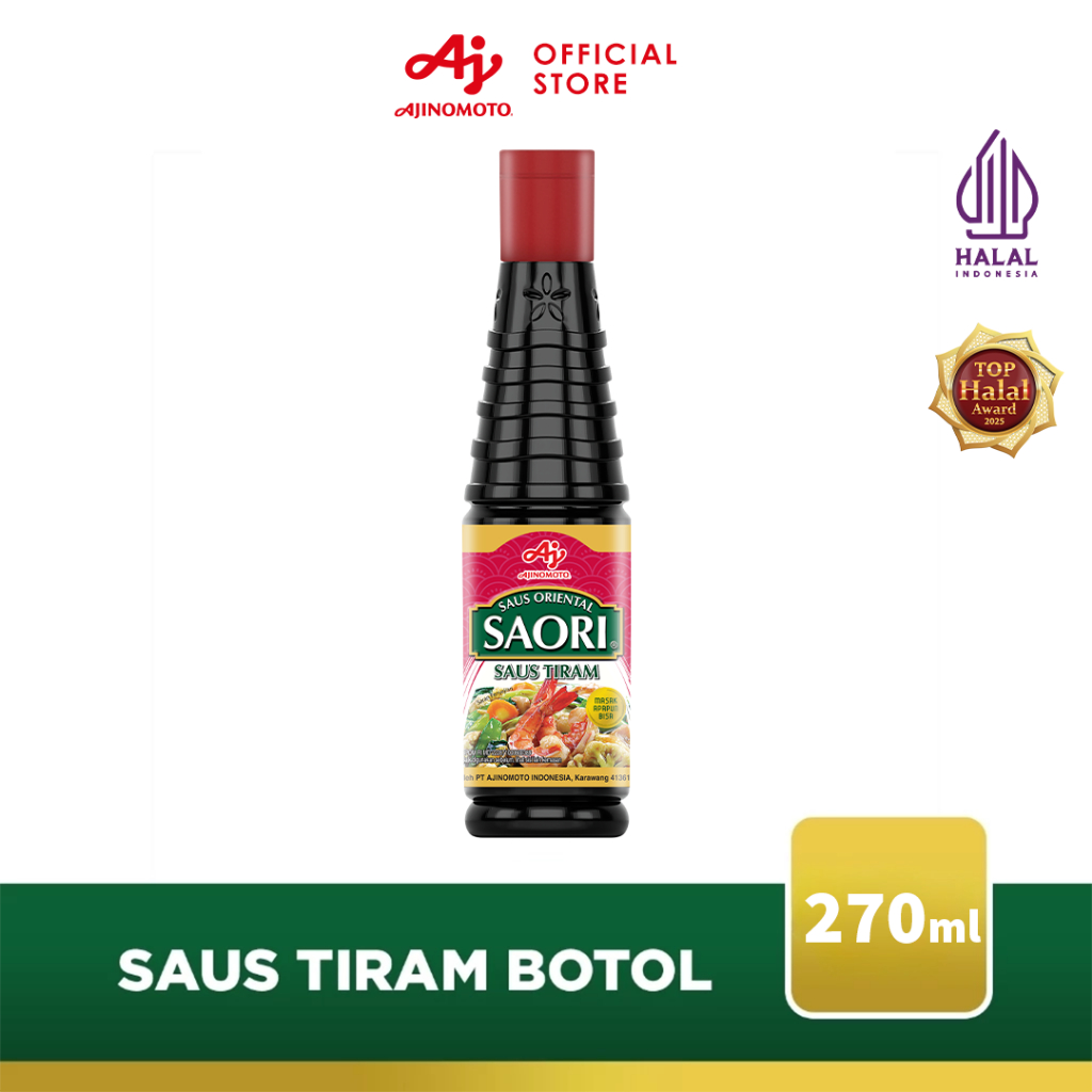 SAORIÂ® Saus Oriental Tiram 270ML (1pc) - Dengan Ekstra Tiram Asli Berkualitas - Rasa Gurih Manis Asin Yang Seimbang