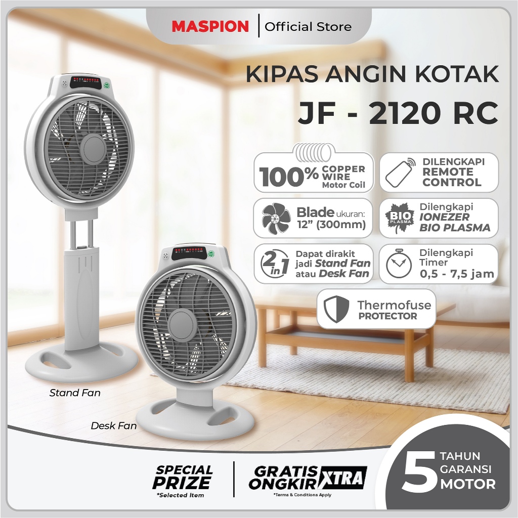 Maspion Kipas Angin Kotak Box Fan 12 Inch JF-2120 RC