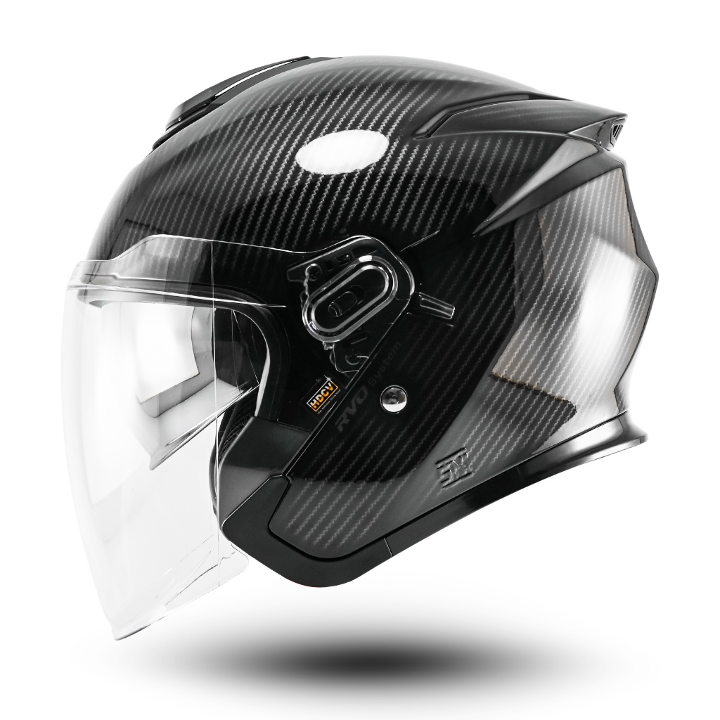 Helm Half Face Double Visor Helm Rsix REVOLT X Motif Carbon Terbaru Premium SNI