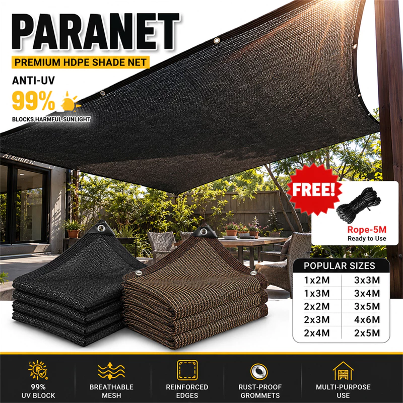 [COD]Paranet 99% Anti-UV Sunshade 2/3/4/5/6 Meter Jaring Paranet/ Paranet Shading Net /Garden Sunshade Net /Jaring Rumah Kaca Jaring Tabir