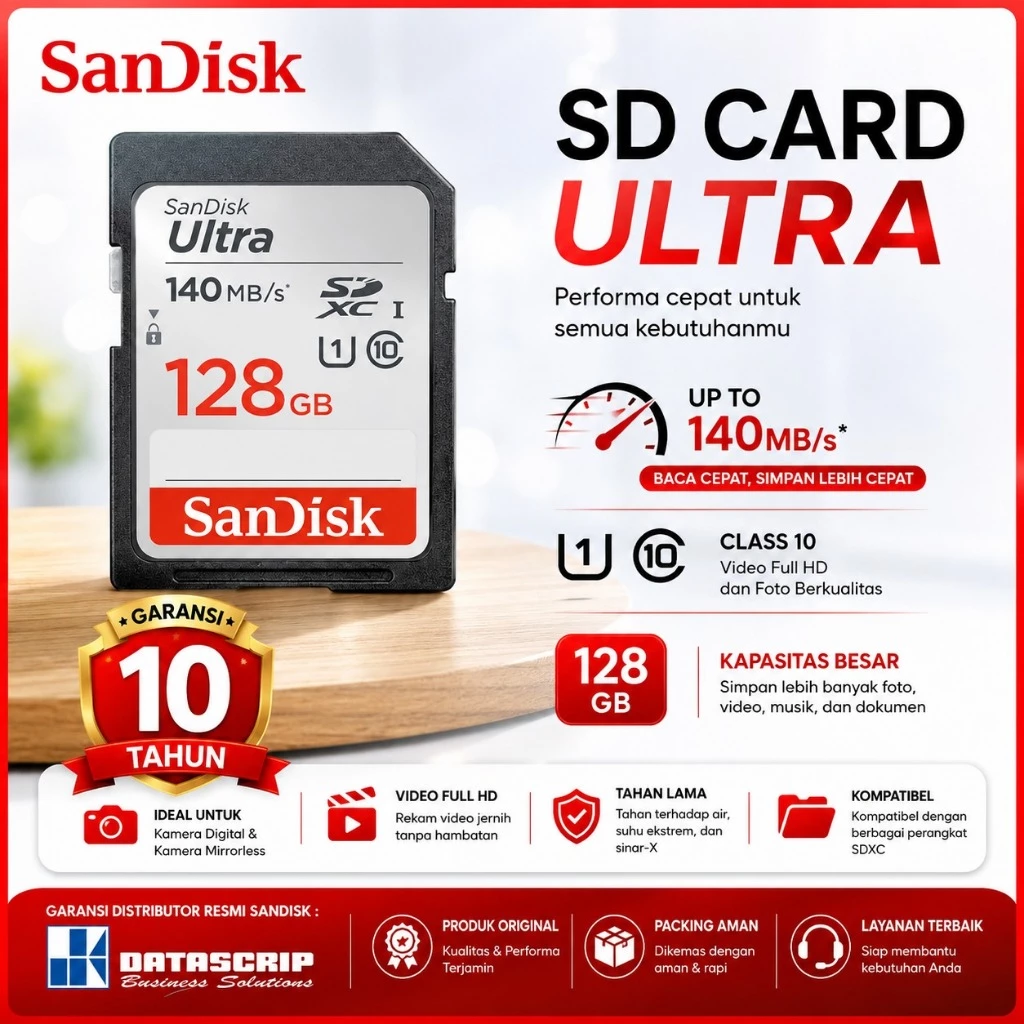 SANDISK SDHC 32 Gb Speed (120 Mbps) Class10 - Gambar 2
