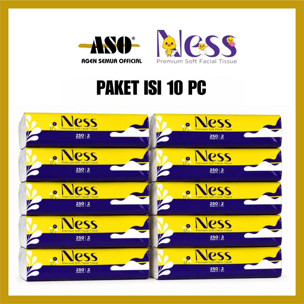 [ PAKET ISI 8 &10 ] Tisu Tissue NESS 250 sheet 500 helai 2ply Facial tisu wajah PROMO - Gambar 2