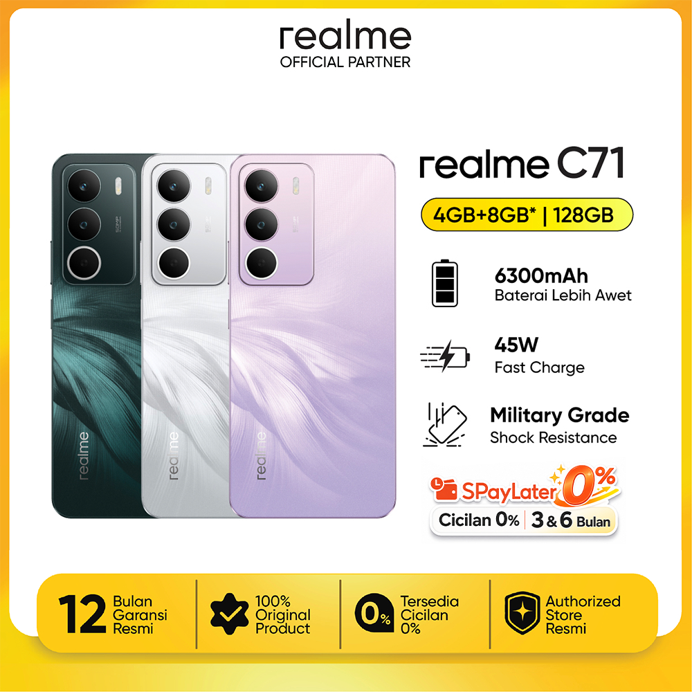 realme C71 4GB+128GB* | 6300mAh Massive Battery & 45W Fast Charge | 120Hz Eye Comfort Display | AI Experience