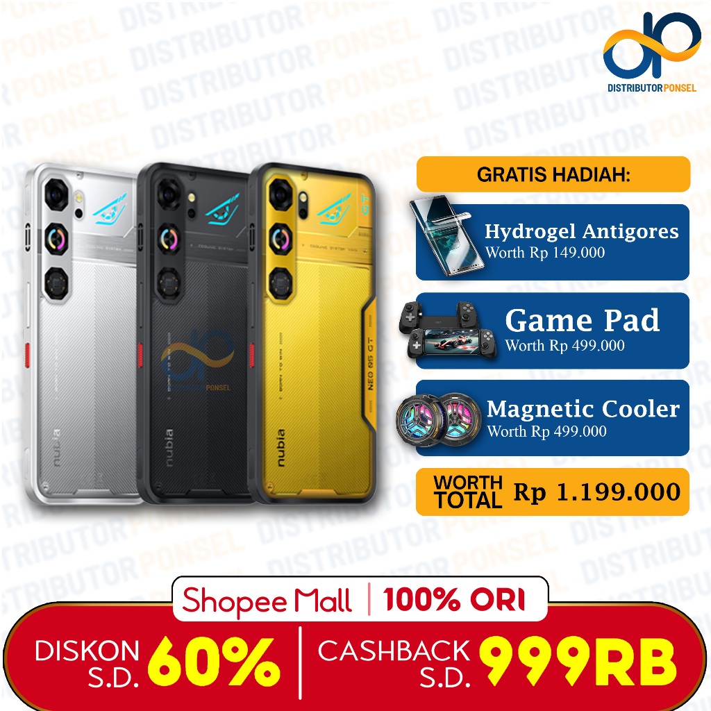ZTE Nubia Neo 5 GT 5G 8/256GB 12/256GB / Neo 5 Garansi Resmi Not Neo 3 GT Rog Phone 9