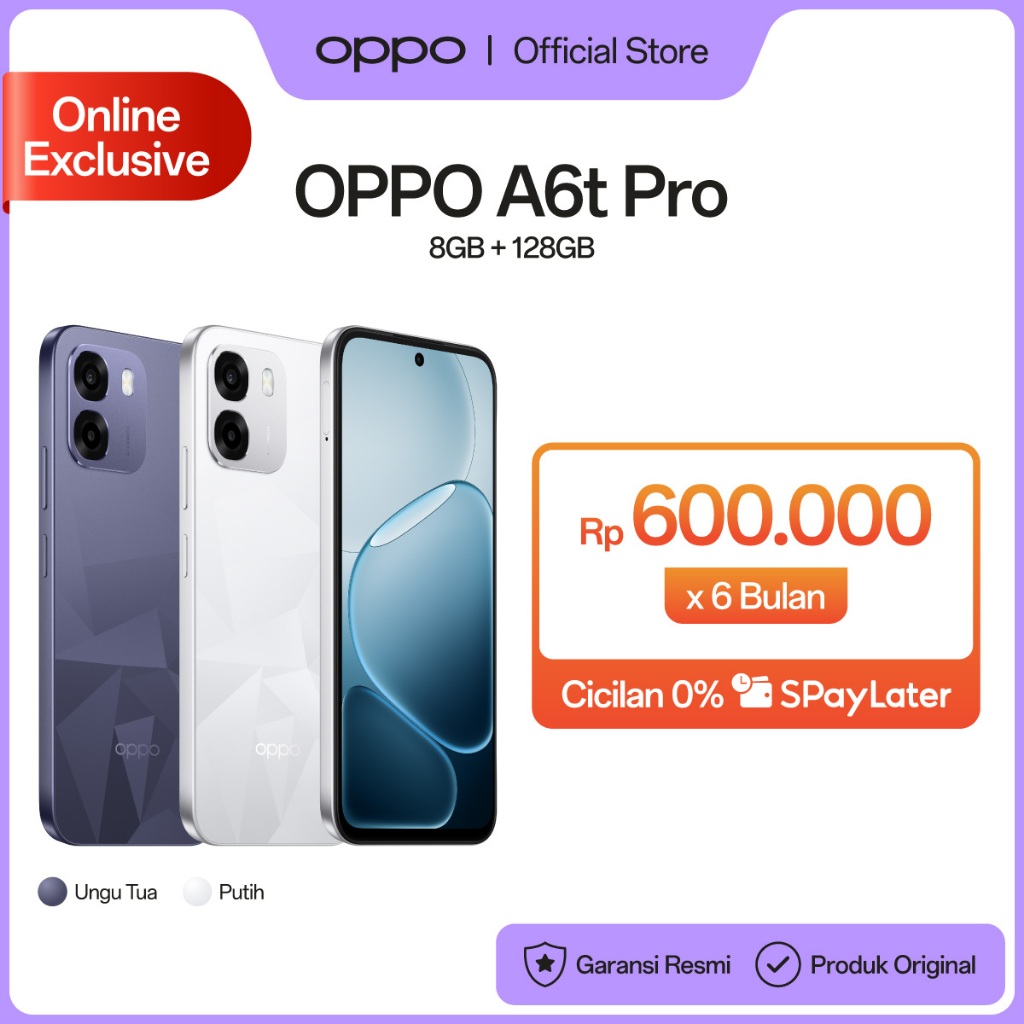 [BARU] OPPO A6t Pro Online Exclusive 8GB+128GB [Snapdragon 685, 7000mAh Large Battery 45W SUPERVOOC, IP69 Water & Dust Resistance] - Gambar 2