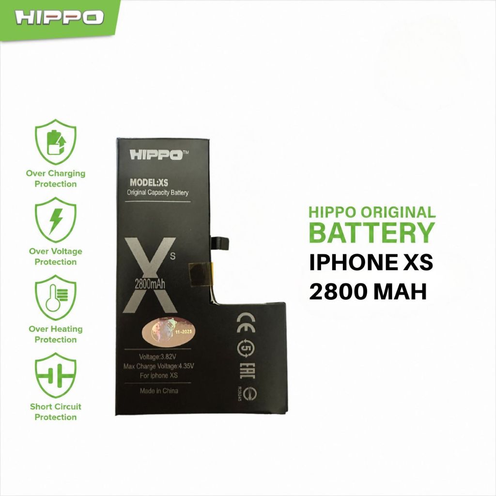 Hippo Baterai Baterry 100% ORI Baterai Iphone XS 2800mAh Original Batere Premium Batu Batre Batrai Handphone Garansi Resmi