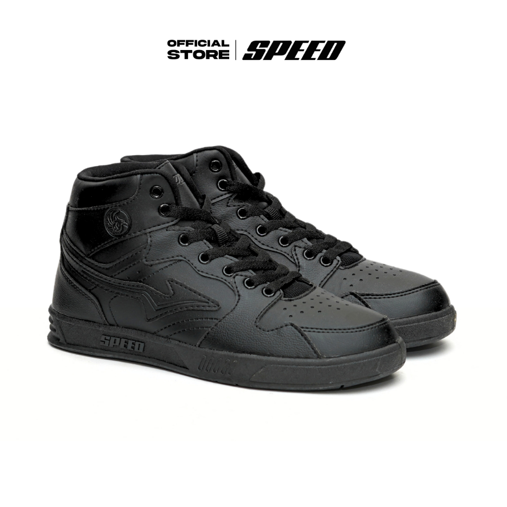 Speed - Royal Hi Koko - Sepatu Sneakers Sekolah Formal Hitam pria wanita dewasa Uk 37-42