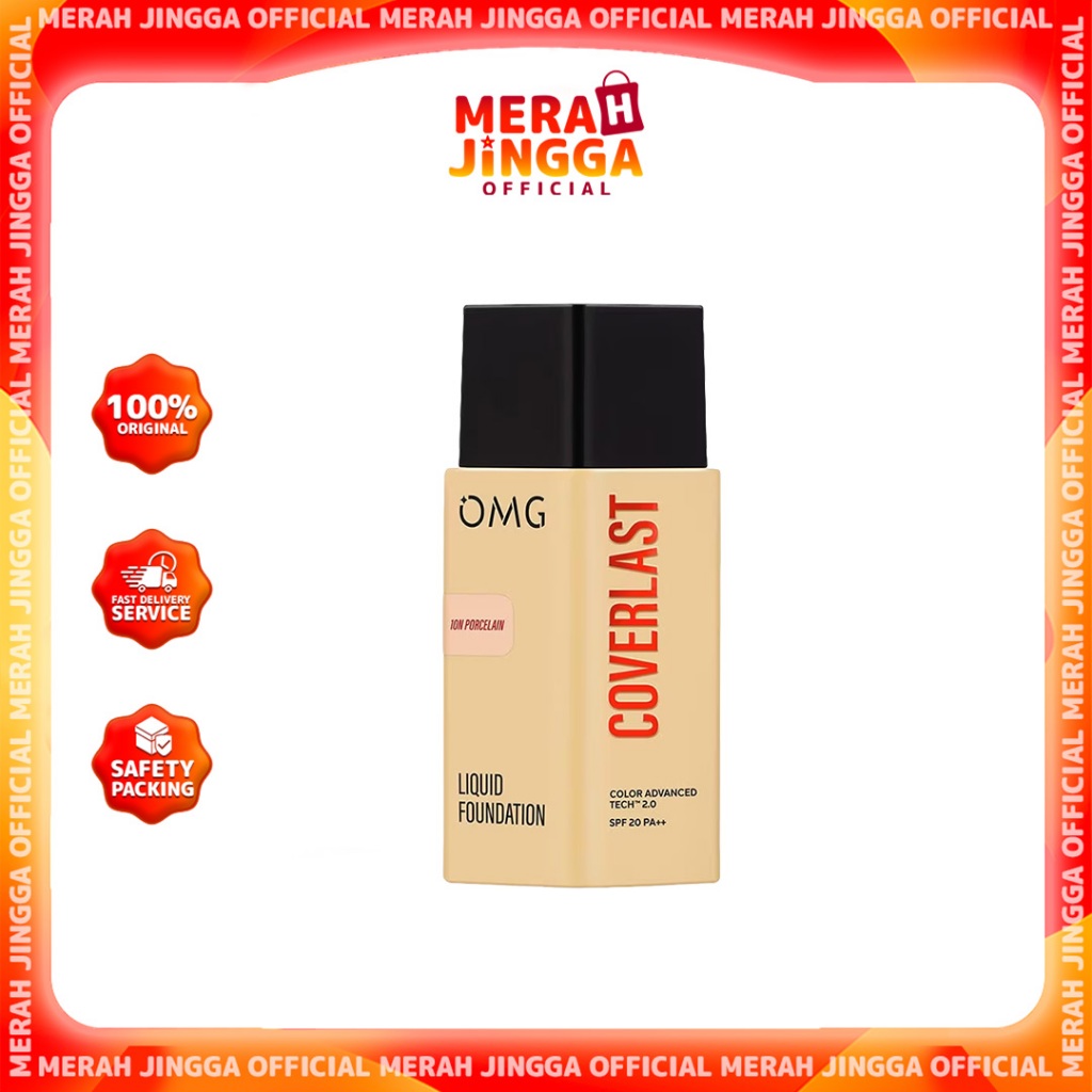 OMG Oh My Glam Coverlast Liquid Foundation - Alas Bedak / Merah Jingga Official