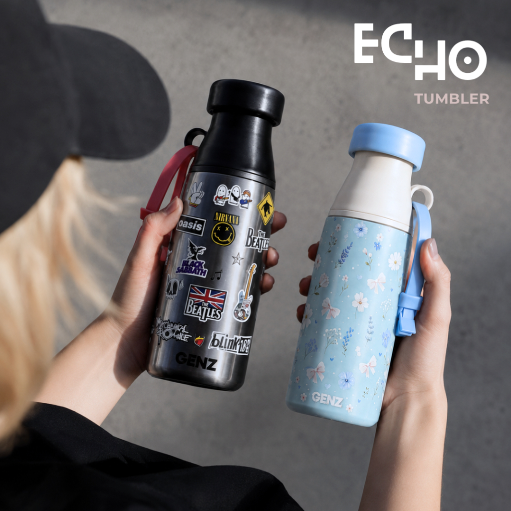 Tumbler ECHO BOY & GIRL Stainless steel 520ml Stainless / Botol minum Couple Aesthetic Tahan Dingin Tahan Panas foto 2