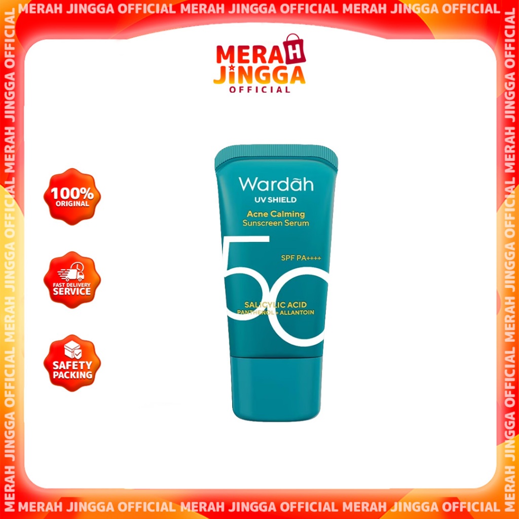 WARDAH UV Shield Acne Calming Sunscreen Spf50 / Spf35 Pa++++ / Merah Jingga Official
