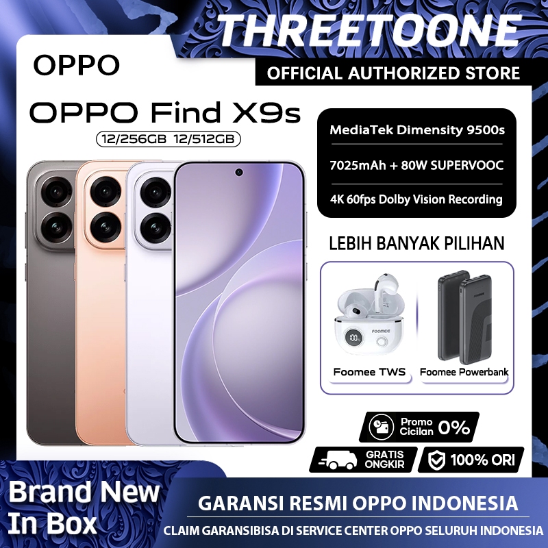 [Official Store] OPPO Find X9s 5G 12/256GB 12/512GB Dimensity 9500s — Garansi Resmi OPPO Indonesia