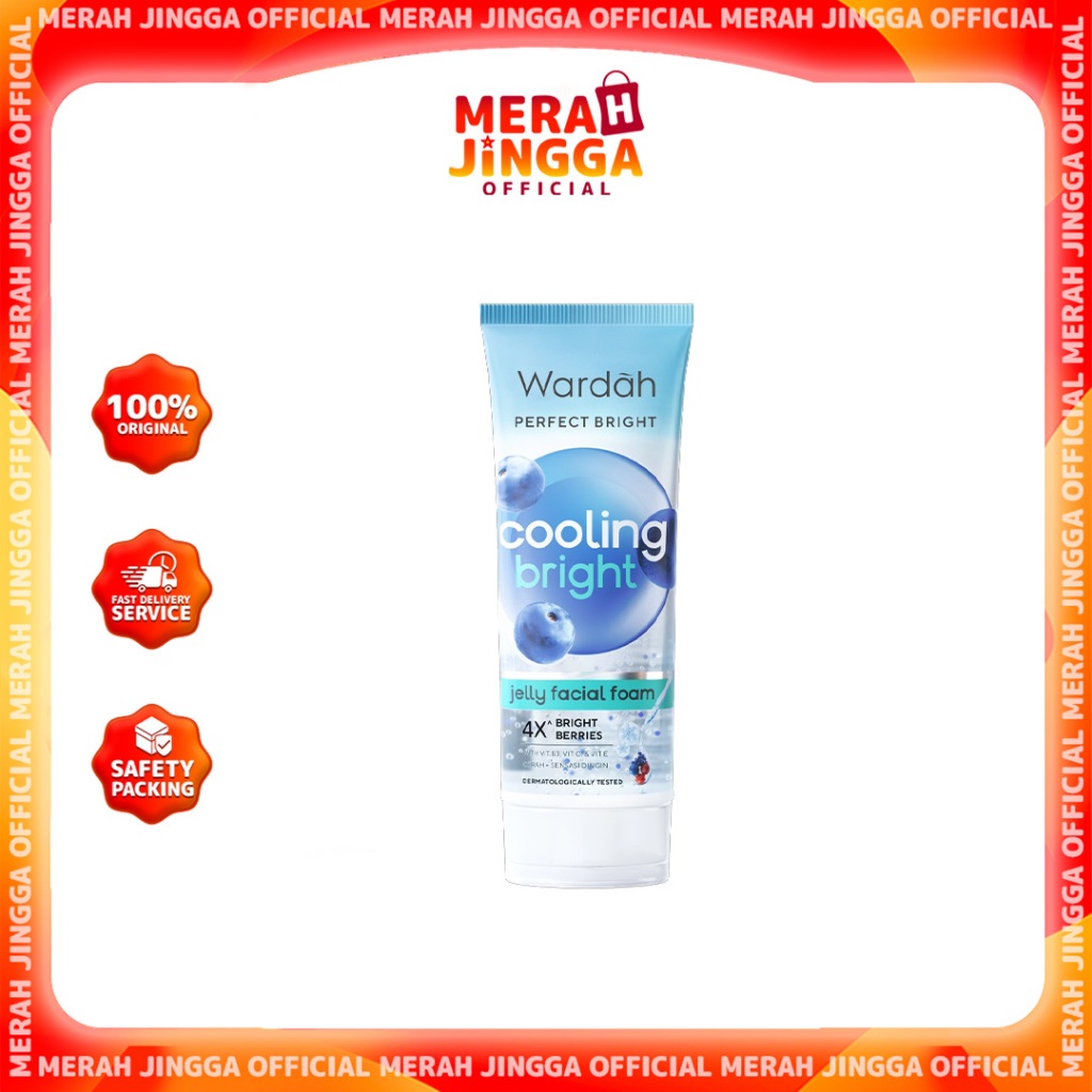 Wardah Perfect Bright Cooling Bright Jelly Facial Foam 100ml / Merah Jingga Official