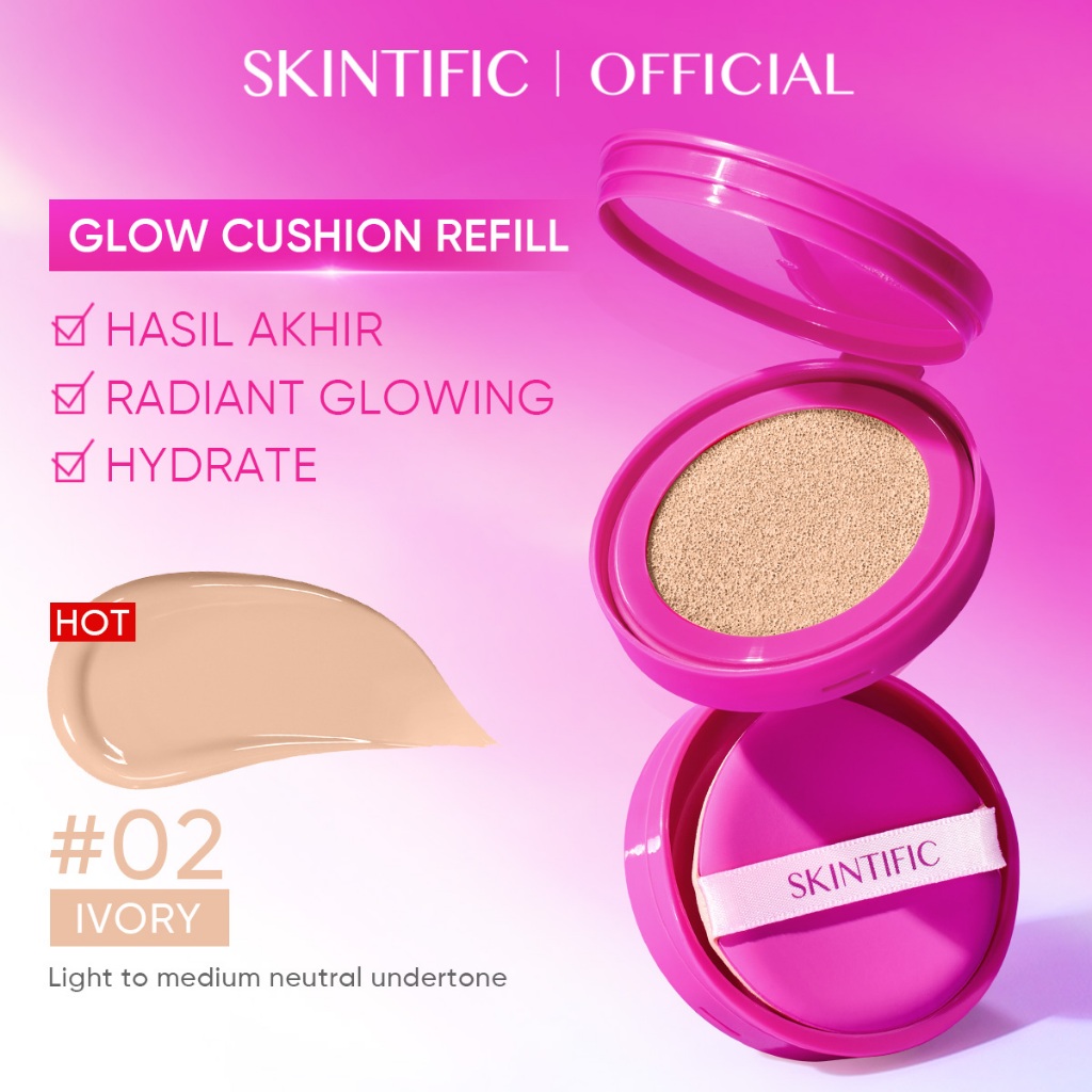 [2PC Bundle Promo]SKINTIFIC - CUSHION REFILL SERIES / Glow / Matte / Flawless Cushion Oil-Control bedak padat Foundation skin tint bb cream makeup powder - Gambar 3