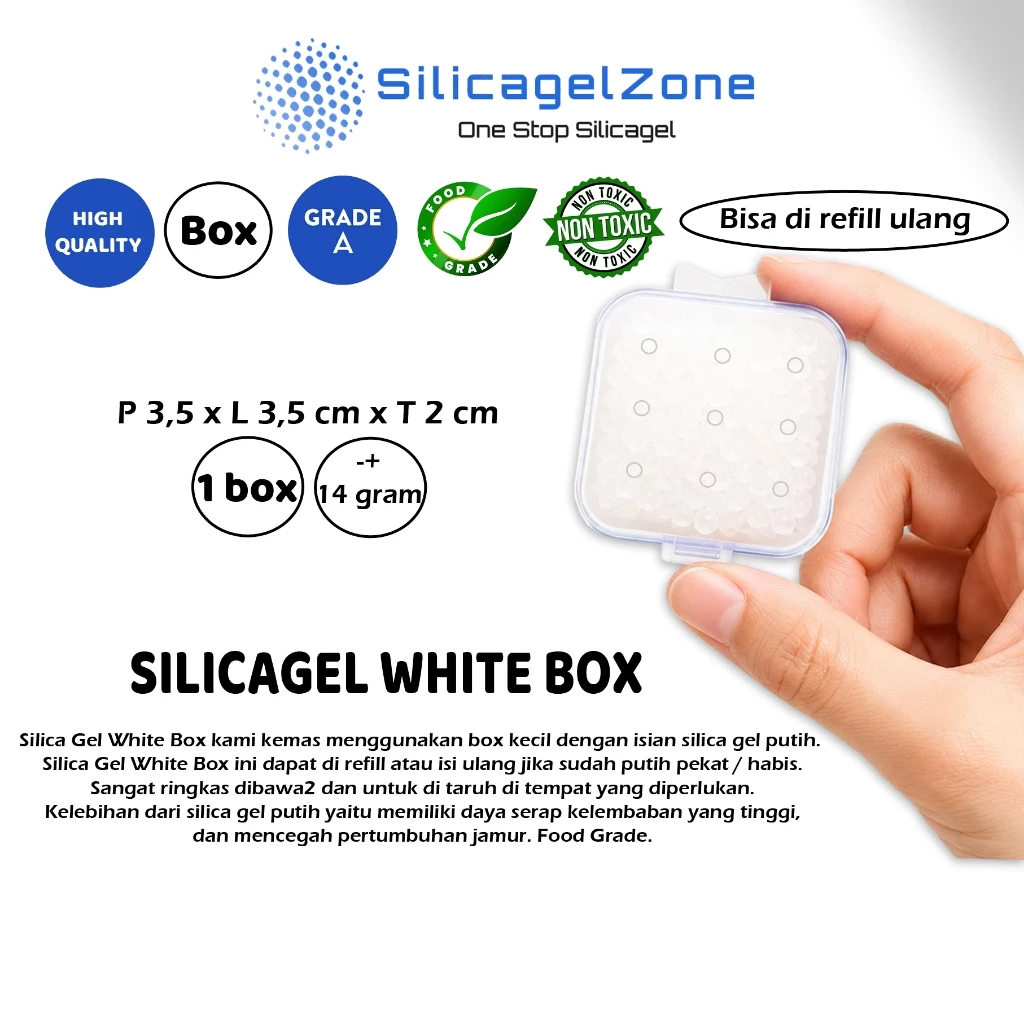 Silica Gel White Box Anti Jamur Serap Lembab