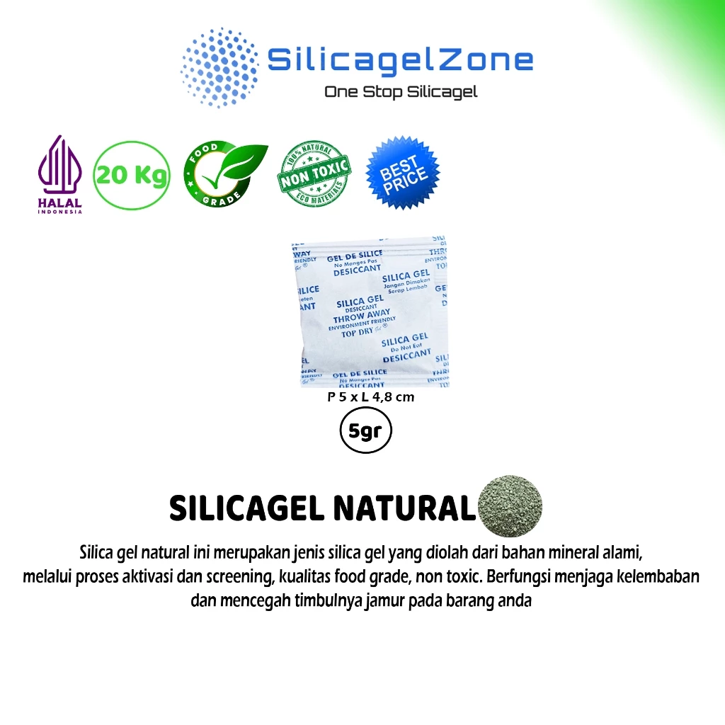 SILICA GEL NATURAL ALAMI 20 KG HALAL HIGH QUALITY - Gambar 3