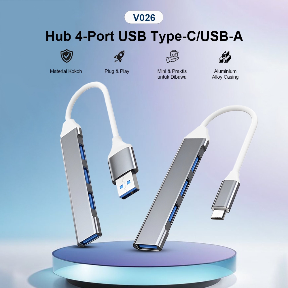 MATEI 4-in-1 USB HUB Splitter Type-C / USB-A USB 3.0 High-Speed Splitter 5Gbps High Performance