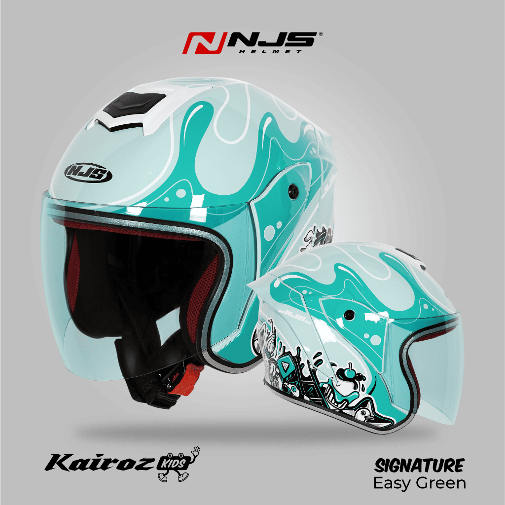 NJS Kairoz Kids Signature - Helm Anak (FREE MAINAN ANAK) - Helm Anak / Helm NJS / NJS Anak / Kairoz Anak / Kairoz / Kairoz Motif Anak / NJS ORI / SNI