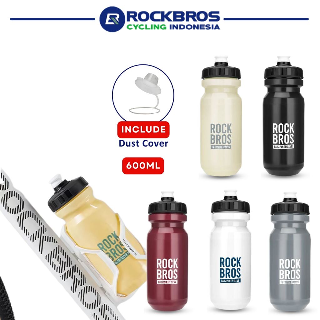 ROCKBROS Botol Minum Sepeda Olahraga 600ml Bicycle Sports Water Drink Bottle Dust Cover / 35210066 RCI