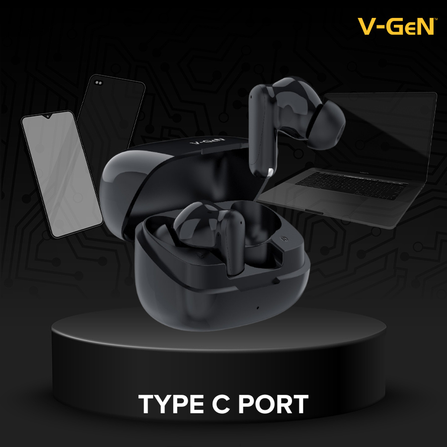 V-GeN VH-S07 TWS Bluetooth 6.0 True Wireless Earbuds Stereo Sound Touch Control Type-C - Gambar 3