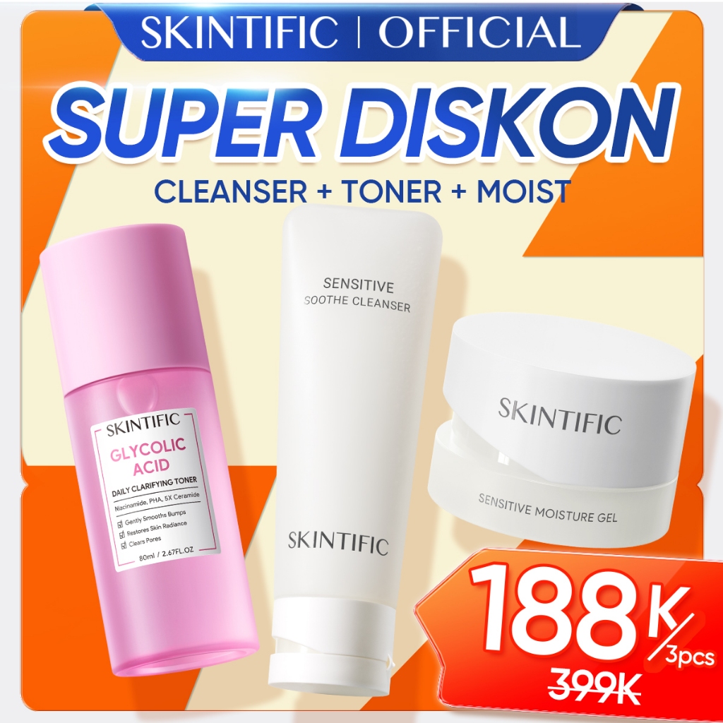 [Big Diskon] Skintific 3in1 Set Untuk Kulit Sensitif