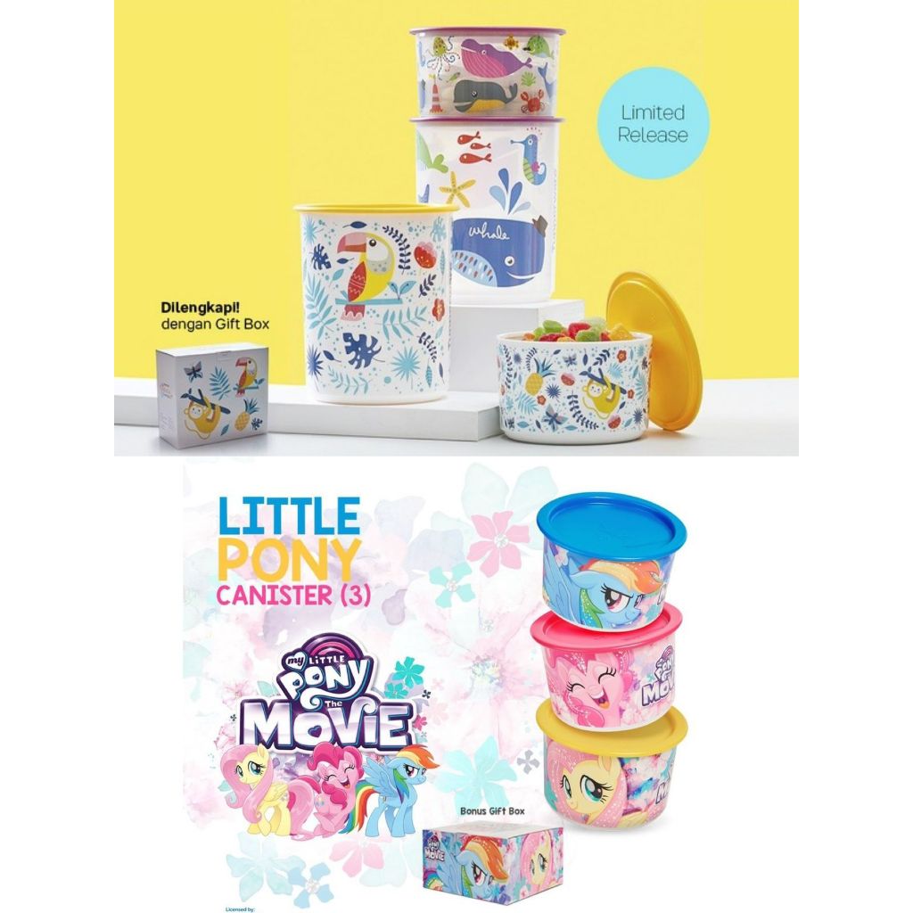 TUPPERWARE LITTLE PONY CANISTER JAR NATURE CANISTER 1 SET CAKE ...
