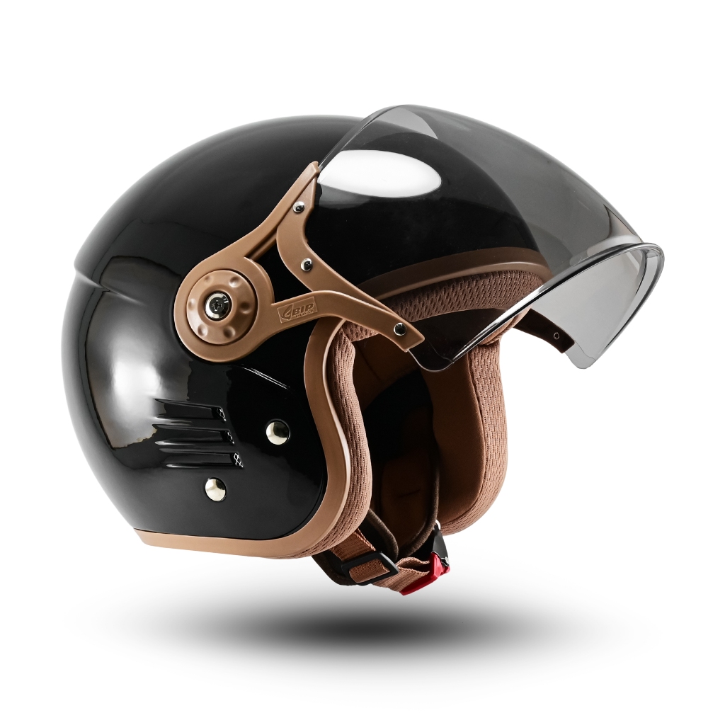 Helm Cewek Bogo Bipplast Retro FANTASY V2 Hijab Friendly Half Face Helem Wanita Cepol SNI