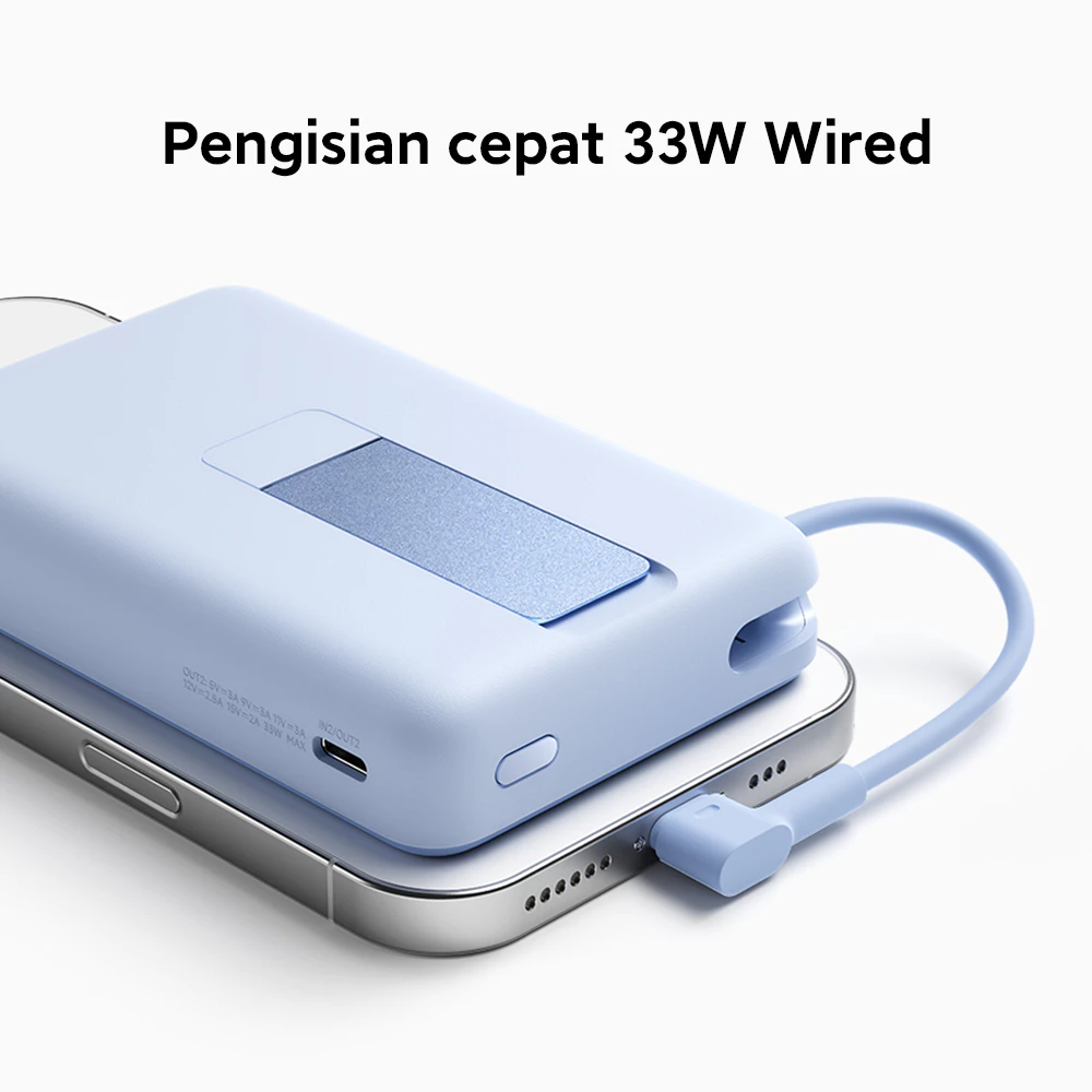 Xiaomi Magnetic Power Bank 10000mAh with Built-in Stand / Stand Fleksibel hingga 80° / 33W Wired + 15W Wireless Charging / Pass-Through Charging untuk Pengisian Simultan / Sertifikasi 3C Aman untuk Perjalanan / Powerbank [Xiaomi Official Store] - Gambar 3