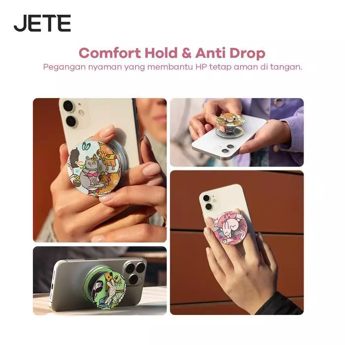 Griptok JETE Socket Pop Animal Party Magnetic Socket Handphone Universal Ring HP Stand Holder 60° Phone Grip Holder Iring Stand For Android For iPhone X XR 11 12 14 15 16 17 - Gambar 4
