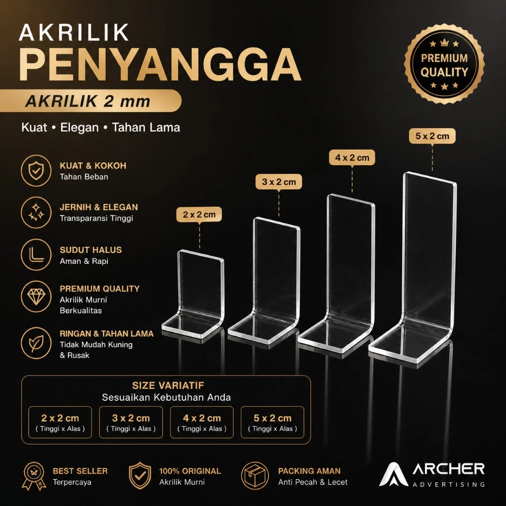 SIKU L SUDUT CUSTOM AKRILIK 2MM