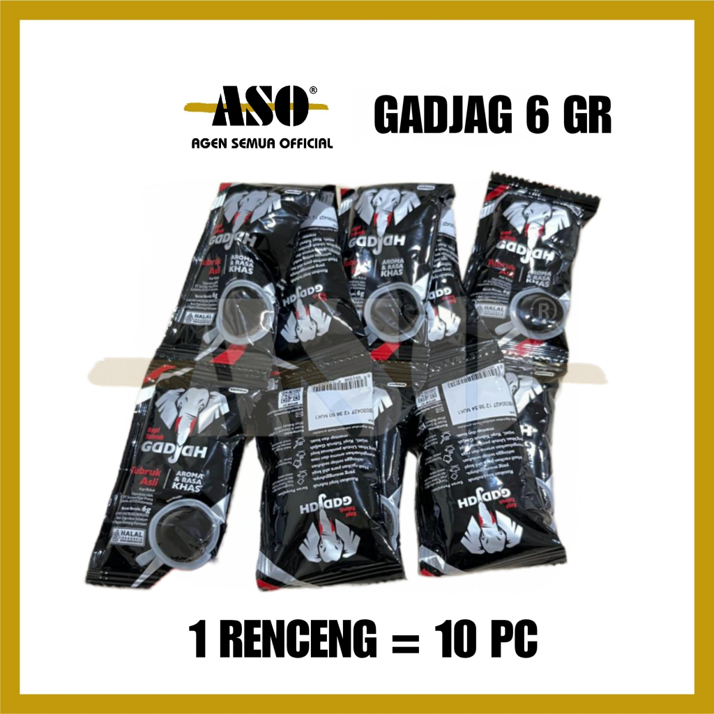 KOPI GADJAH TUBRUK HITAM MINI 6 gr RENCENG ( ISI 10 )