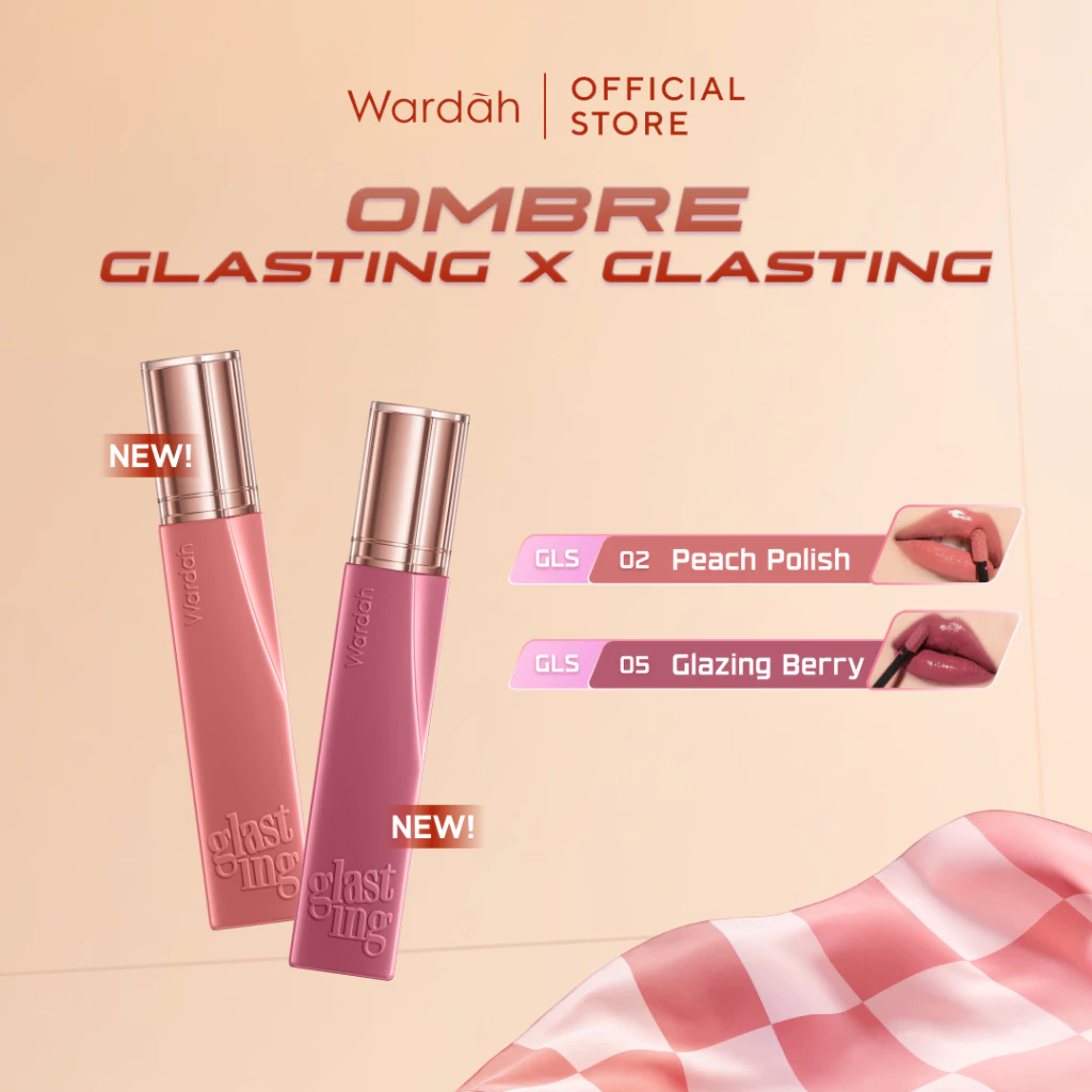 WARDAH Ombre Glasting Liquid Lip + Matte Lip Cream -Lip-Stain-Lipgloss-Lipstik-Lip Matte-Lipcream-Lip Cream- Glossy Longlasting Waterproof Tahan Lama - Glaze Lip - Liptint Anak Sekolah - Makeup - Gambar 4