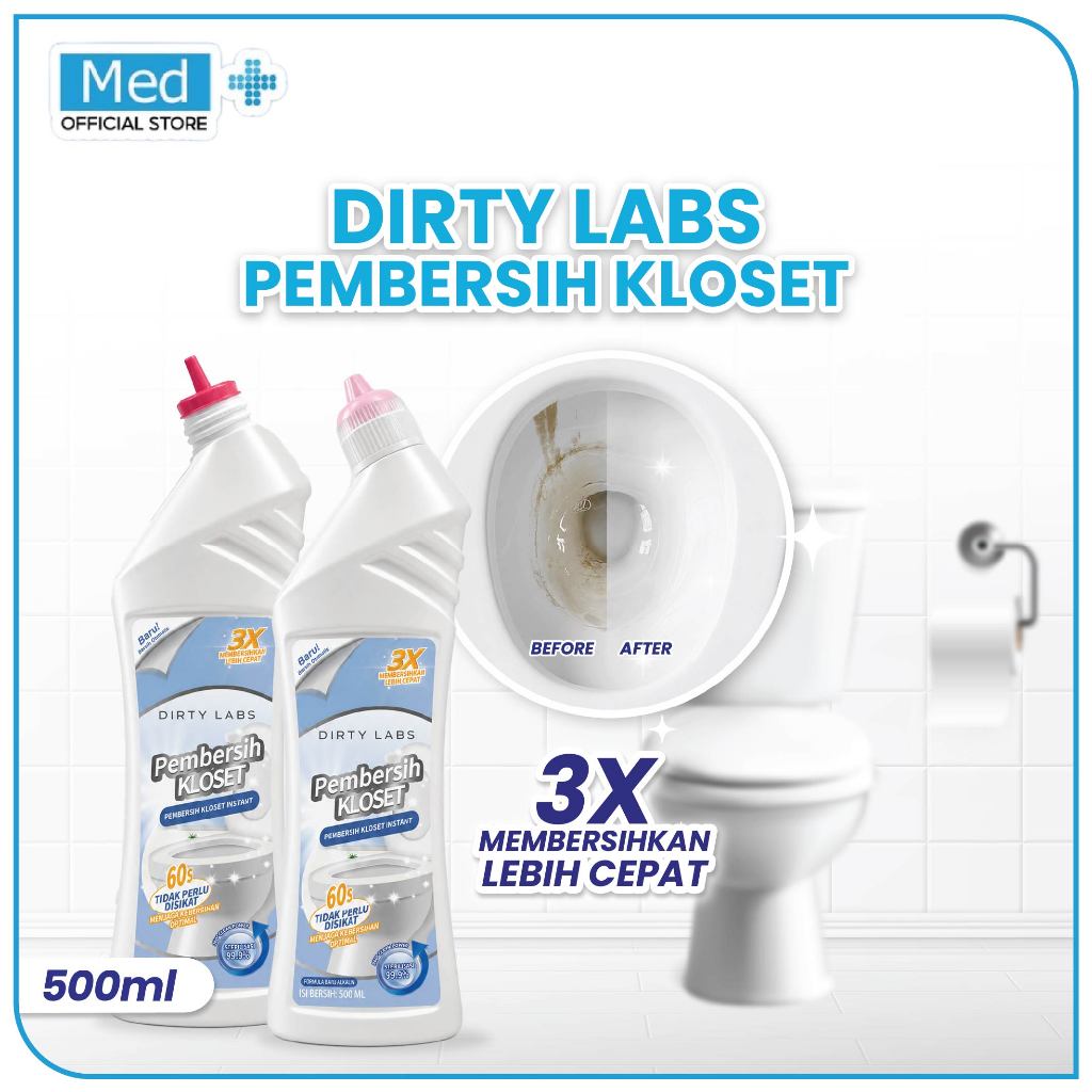 Med+ Pembersih Toilet & Kloset Ampuh Penghilang Kerak dan Noda Membandel Tanpa SIkat Kuat / Toilet Bleach Max Strength - 500ml