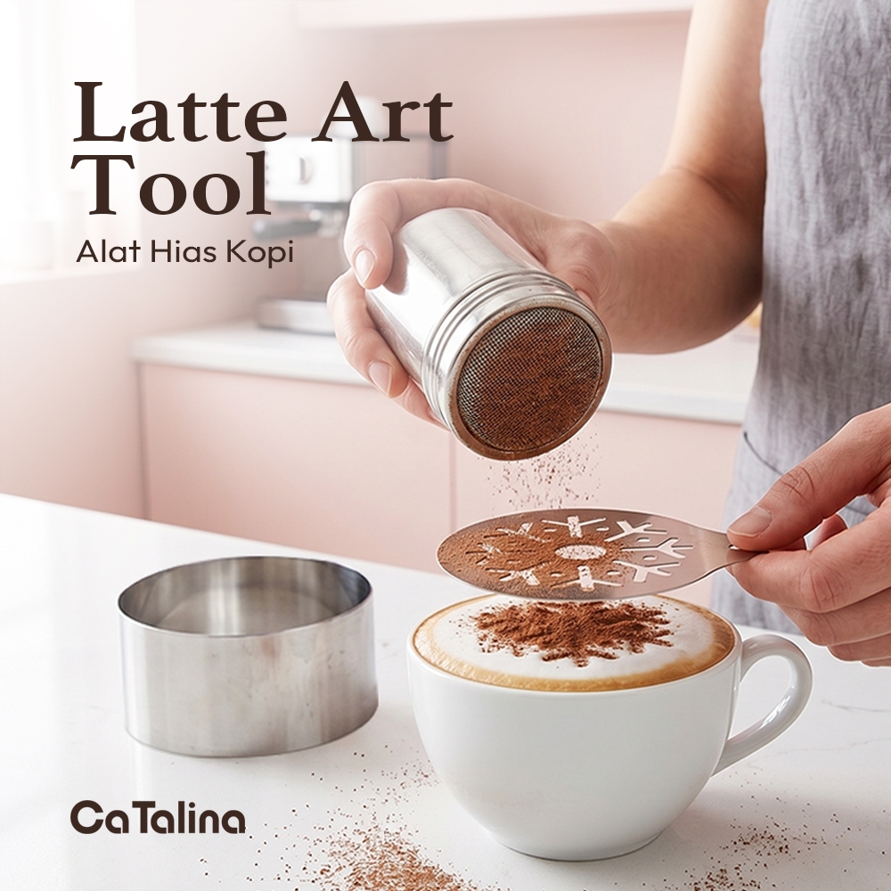 CaTalina Latte Art Tools Dekorasi Kue Kopi Latte Stainless