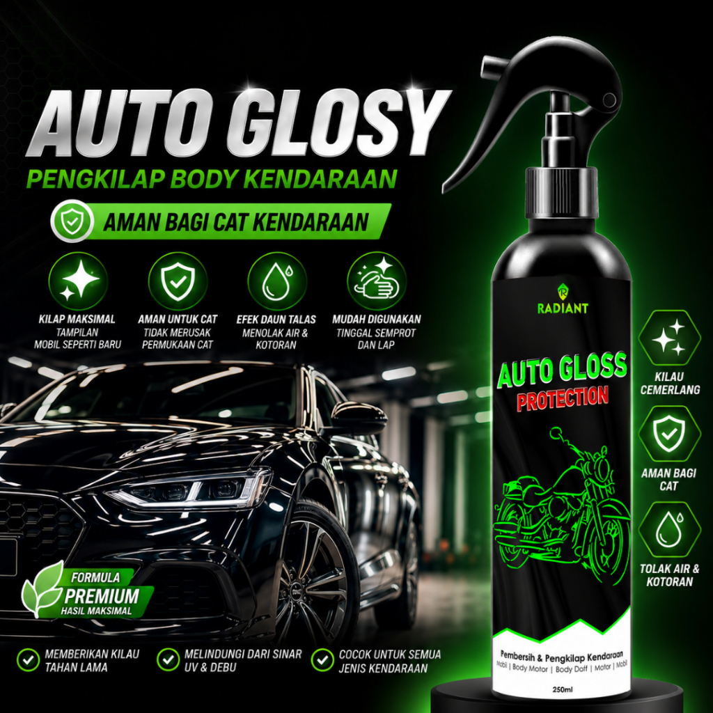 Auto Gloss / Pengkilap Body Motor Mobil Helm Glossy,silicon oil semir ban Coating Wax Paint