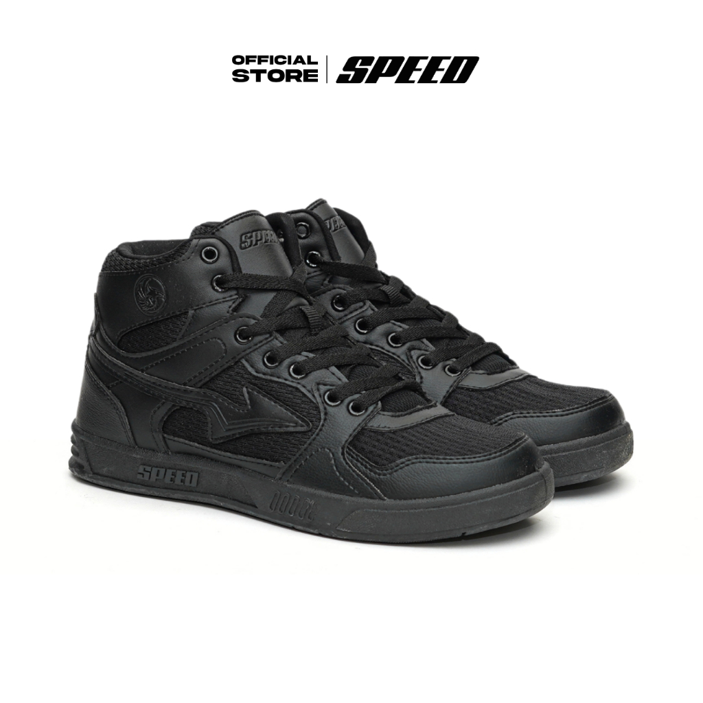 Speed - Royal Hi Kinni - Sepatu Sneakers Sekolah Formal Hitam pria wanita dewasa Uk 37-42