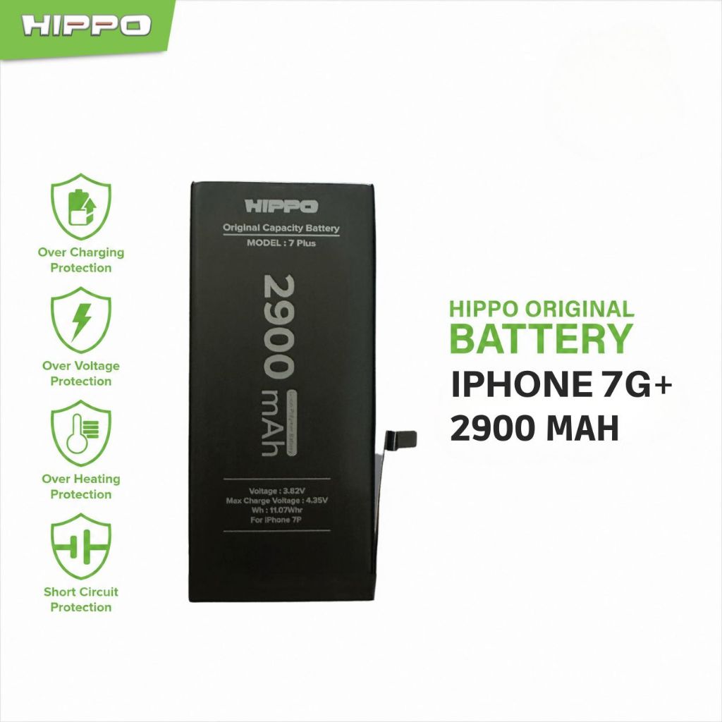 Hippo Baterai Baterry 100% ORI Baterai iPhone 7 Plus 2900Mah Original Batere Premium Batu Batre Batrai Handphone Garansi Resmi