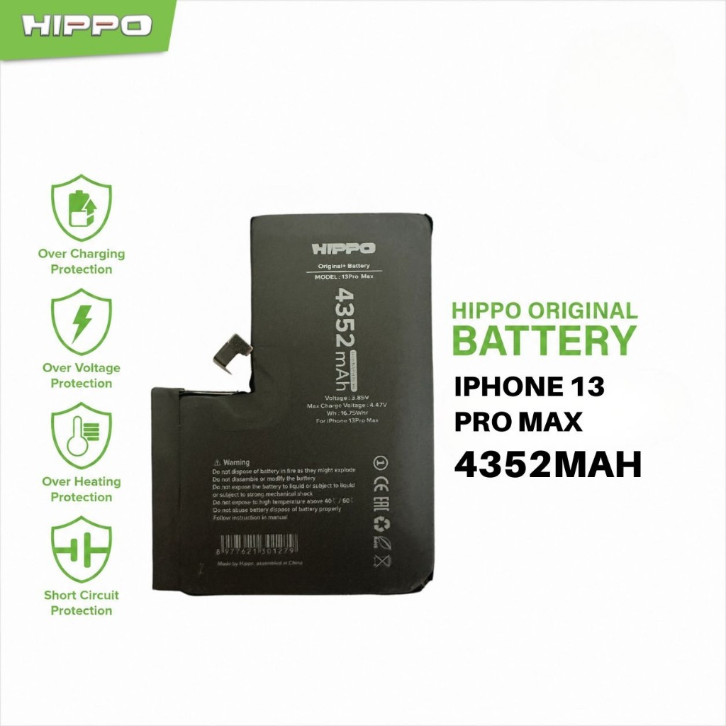 Hippo Baterai IPHONE 13 PRO MAX 4352mAh Battery Batere Batrai Batre Original Cell Garansi resmi