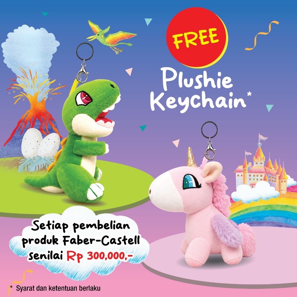 Hadiah Character plushie Keychain Dino Unicorn