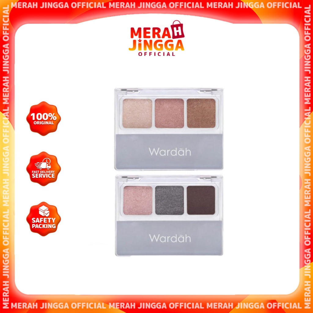 Wardah EyeXpert Eyeshadow - 3 Warna Intense Yang Tahan Lama / Merah Jingga Official